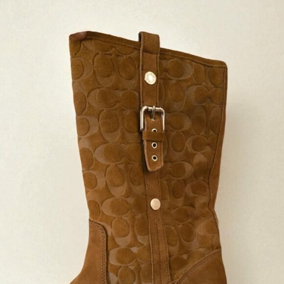 Coach Tullip Signature Suede Boots – Women’s Size 11B - Picture 4 of 6